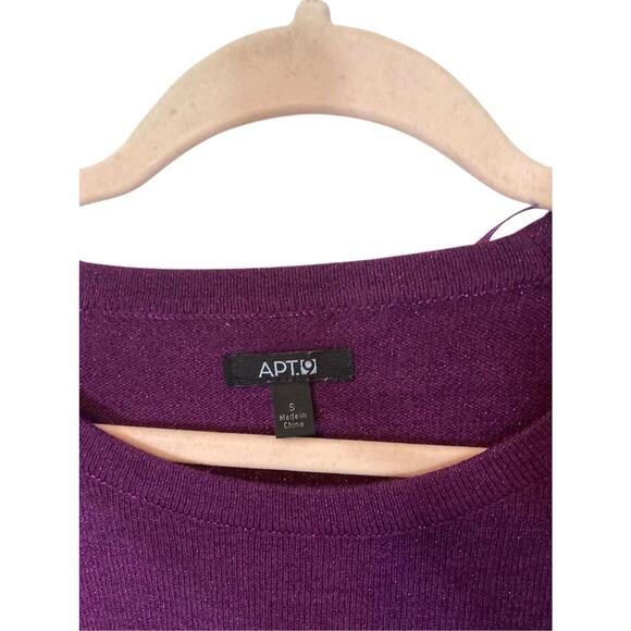 Apt 9 Purple  Modest Sparkly Regency Shimmer Basic Long Sleeve Essential Sweater - Picture 2 of 3